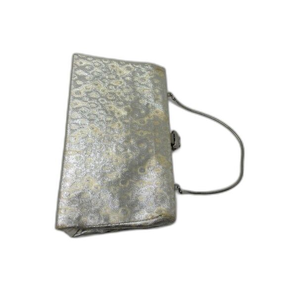 Vintage 50s Silver Small Patterned Glam Purse Rhinestone buckle - Picture 4 of 13